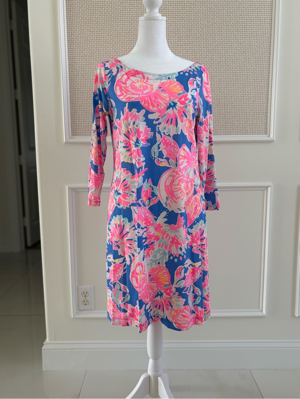 Lilly Pulitzer Noelle Blue Bay Dreamin Pink Shell print - Small
